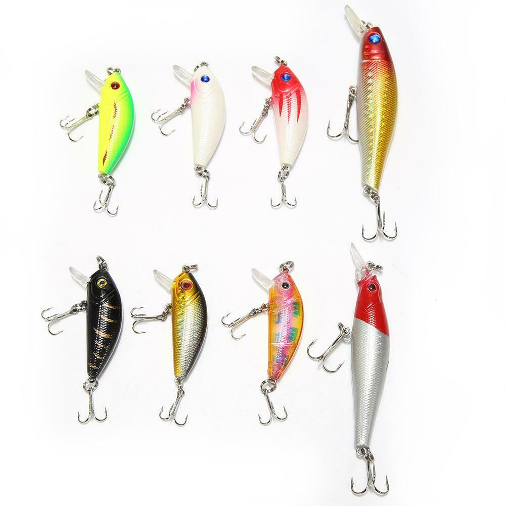 8pcs Minnow Fishing Lures 11cm Artificial Hard Bait Wobblers Crankbait Carp @