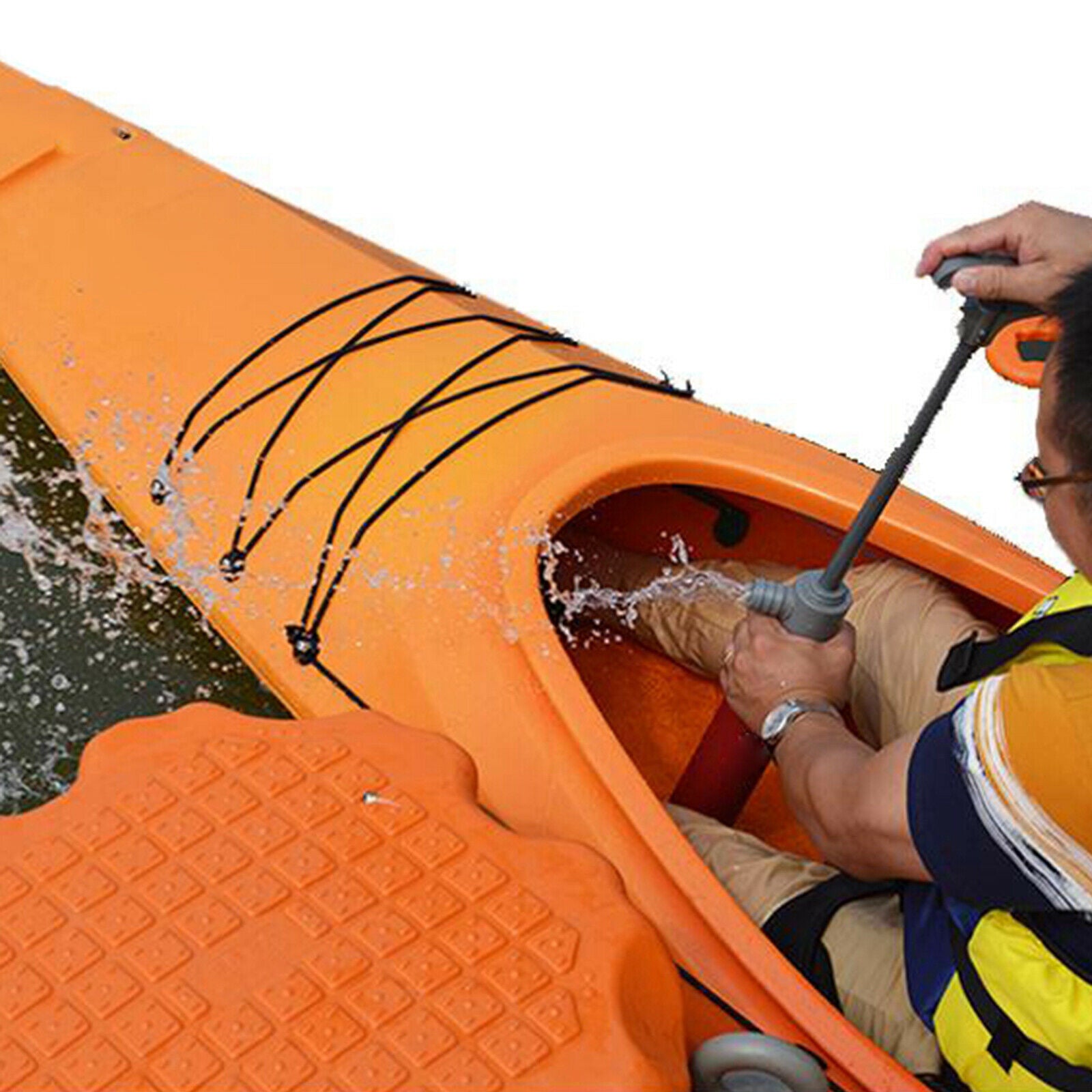 Portable Bilge Pump Kayak Manual Water Pump Canoe Water Evacuate Float Pump