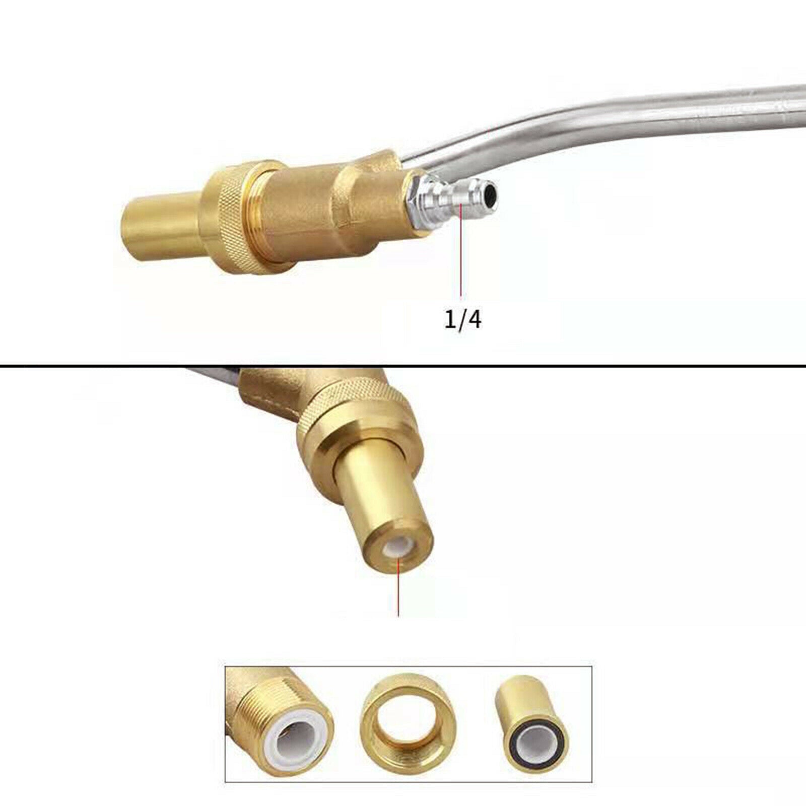 Stainless Steel Hose Pipe Joint Connectors for High Pressure Washer 1/4 21CM