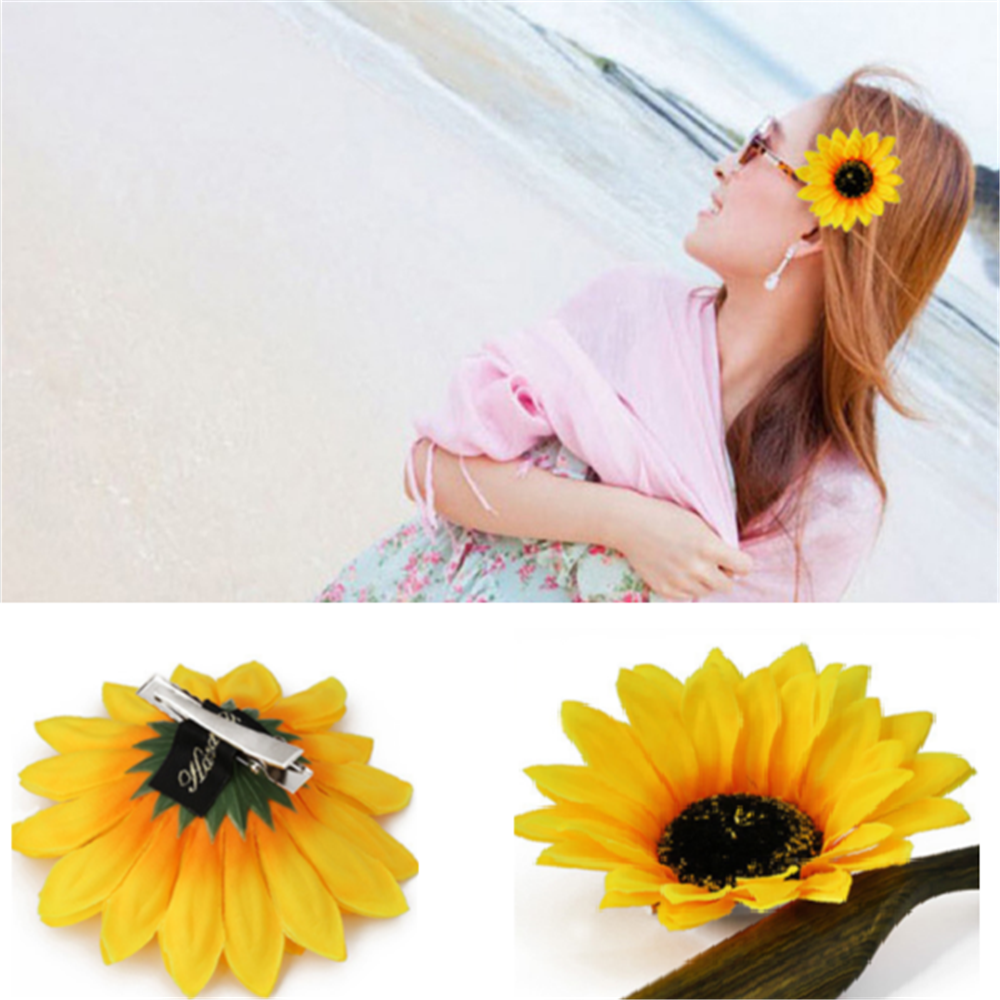 2Pcs Cute Sunflower Flower Hairpin Barrette Fashion Women Hair Clip Accessories