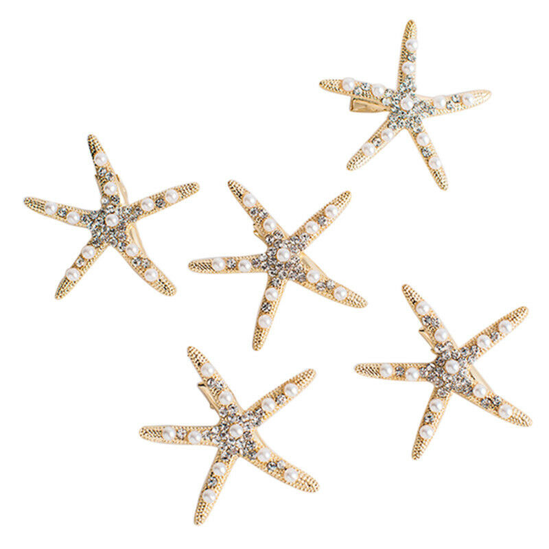 Fashion Lady Girl Beach Wedding Natural Starfish Sea Star Hair Clip Hairpi.l8
