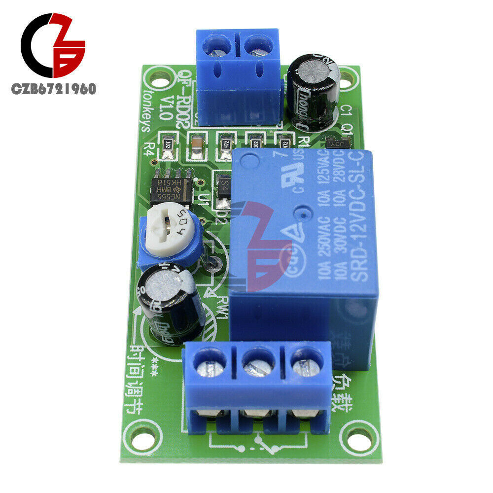 NE555 DC 12V 0~60 Seconds Delay Timer Time Switch Adjustable Time Relay Module