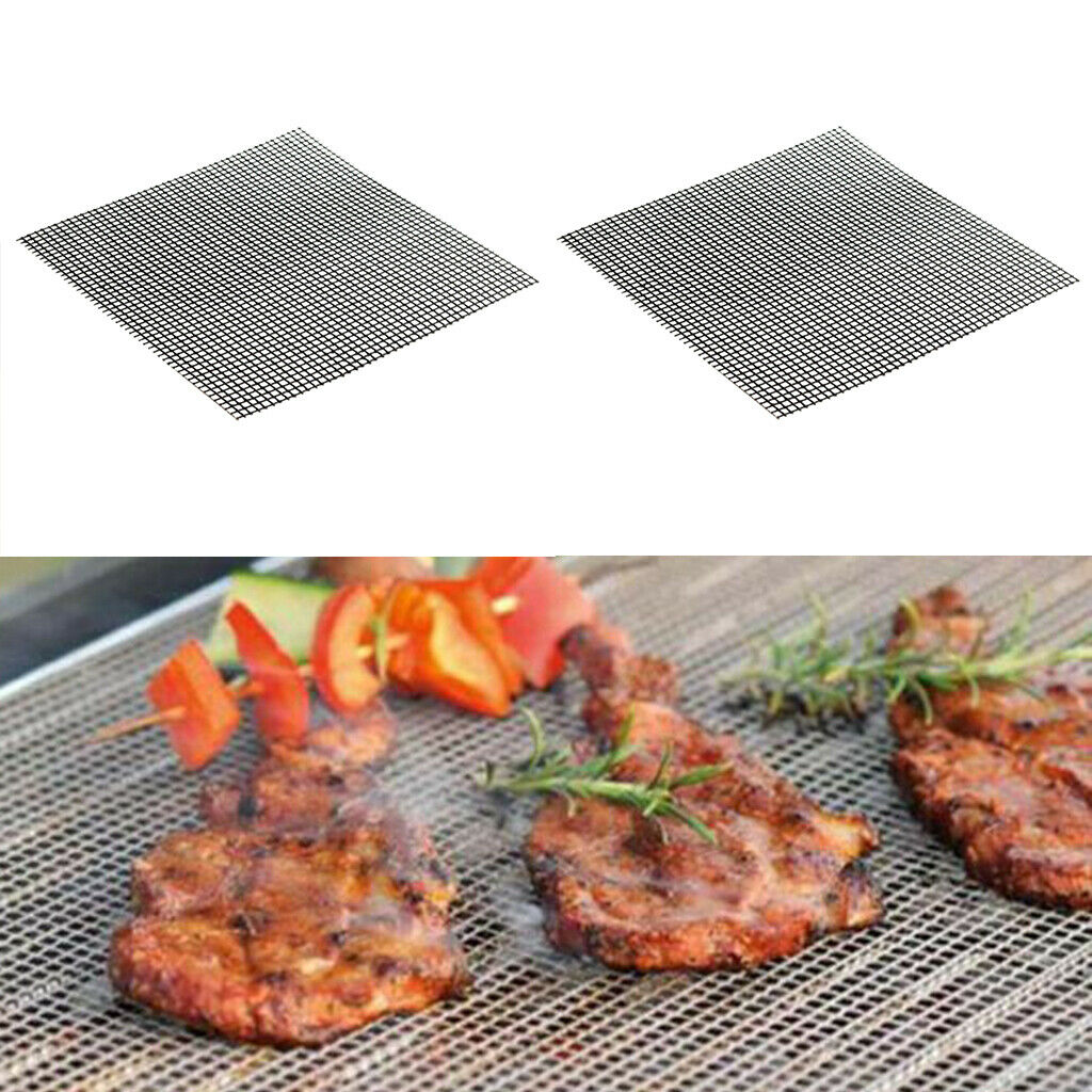 2Pcs Grill Mat Non Stick BBQ Grill & Baking Mats - Reusable & Easy to Clean -