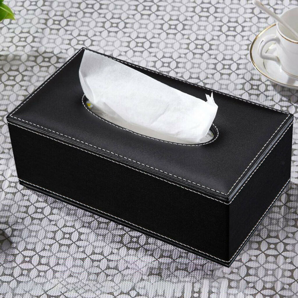 Pu Leather Tissue Box Cover Holder Decorative Vanity Countertops Tables