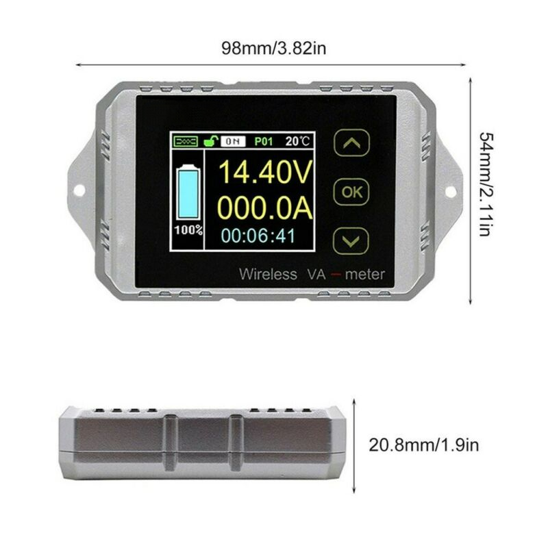 Vat1100 Car Battery Monitor Voltage Va Meter Watt Meter Coulomb 100V 100A