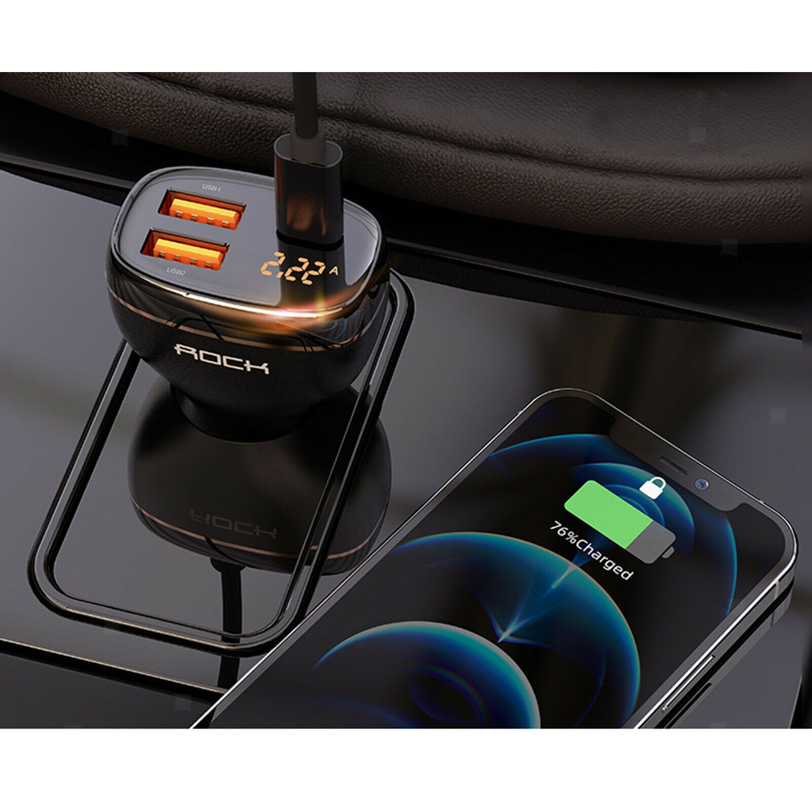 USB Car Charger Quick Charge PD&QC 3.0 LED Display Voltage Monitor Tool