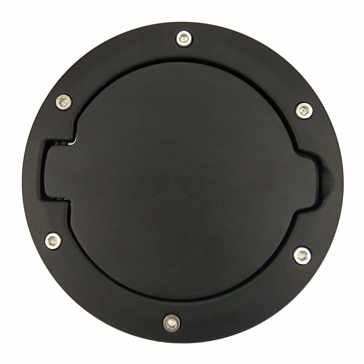 Black Fuel Door Gas Cap Lid Cover For 2007-2018 Jeep Wrangler JK New Free Ship
