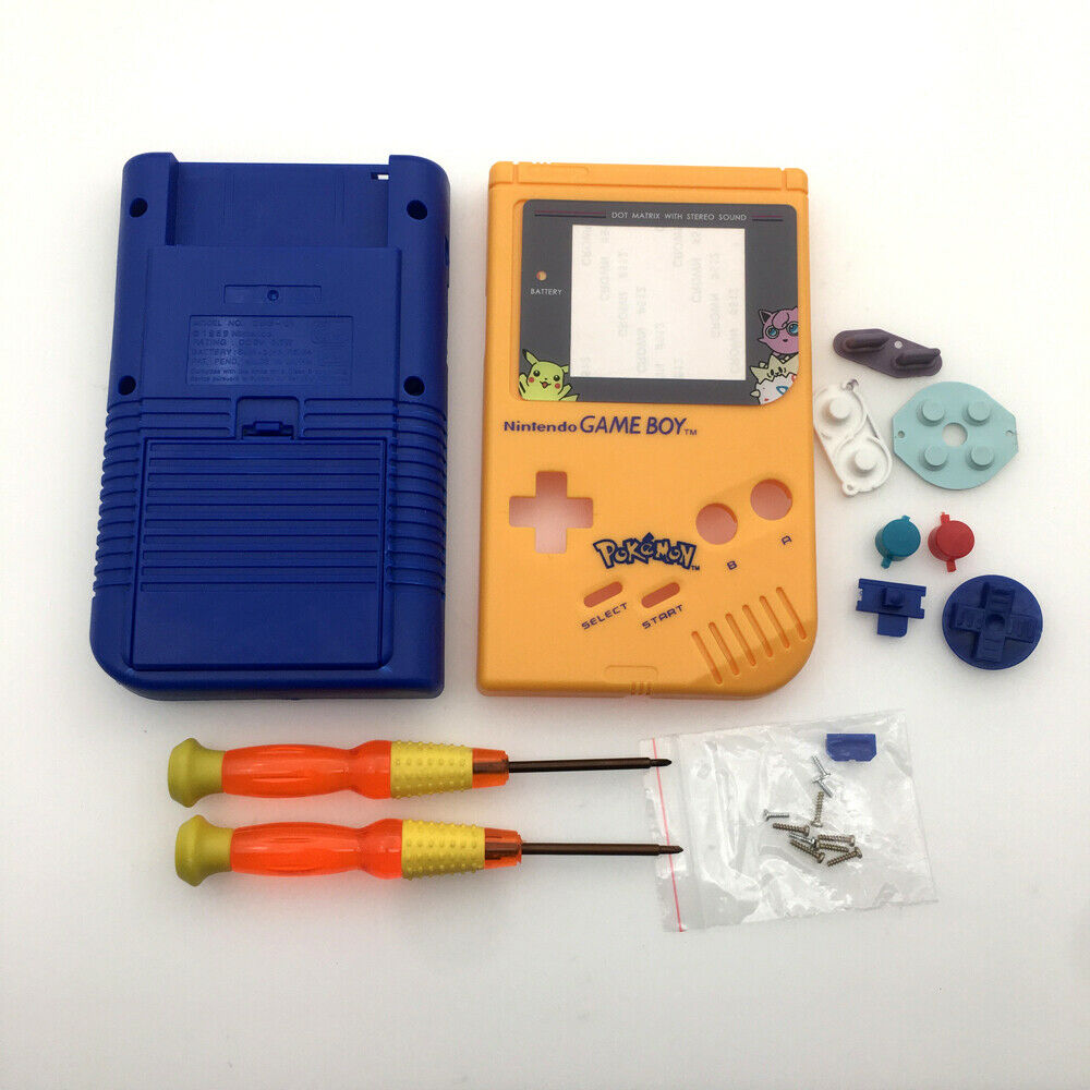 New Blue+Yellow For Game Boy Classic DMG GBO Console Pokemen Housing Shell Case