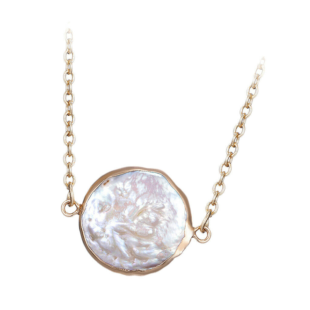 Beautiful Shiny Natural Pearls Necklace Charms Pendants Women Girls Chain