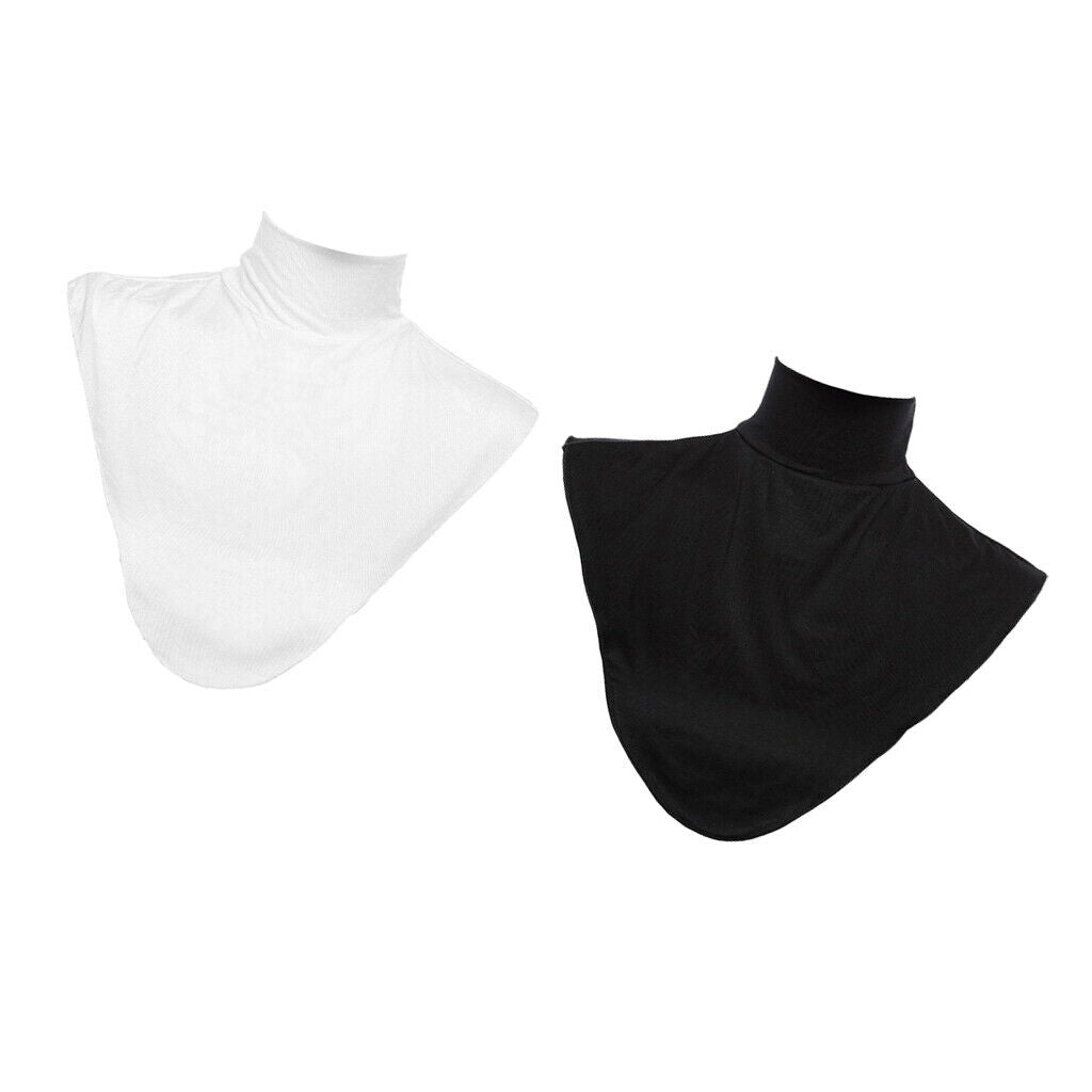 2x Womens Islamic Muslim False Collar Turtleneck Top Half Blouse Casual