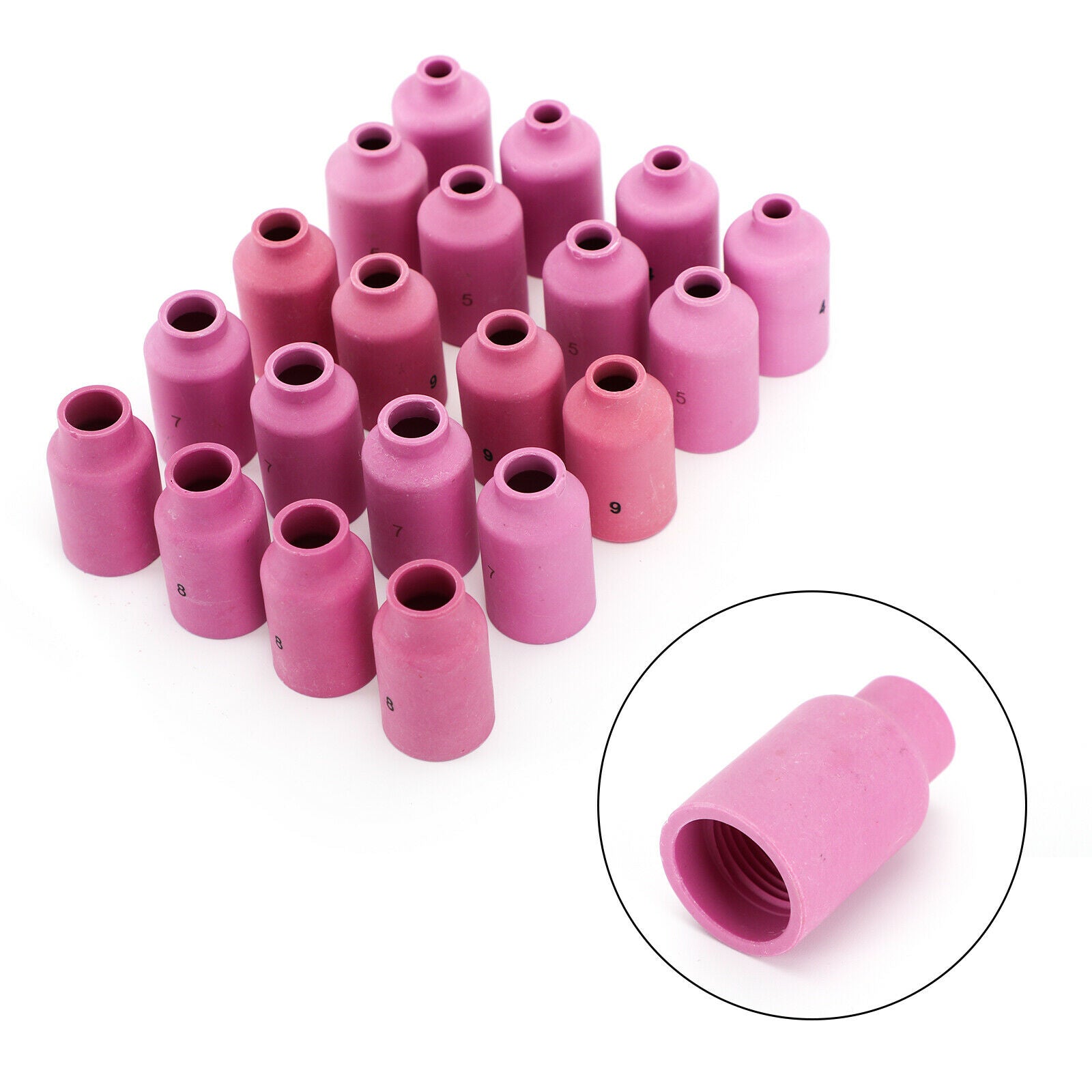 20Pcs Assorted Gas Lens Cup 54N14-54N18 #4-#8 Tig Welding Torch 17/18/26