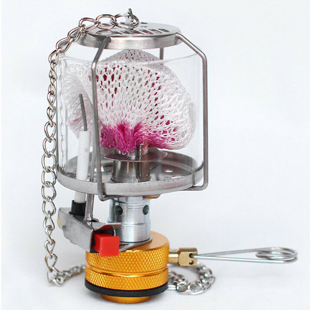 2X Mini Gas Lantern Portable Camping Fuel Lamp Fishing Adjustable Compact Torch