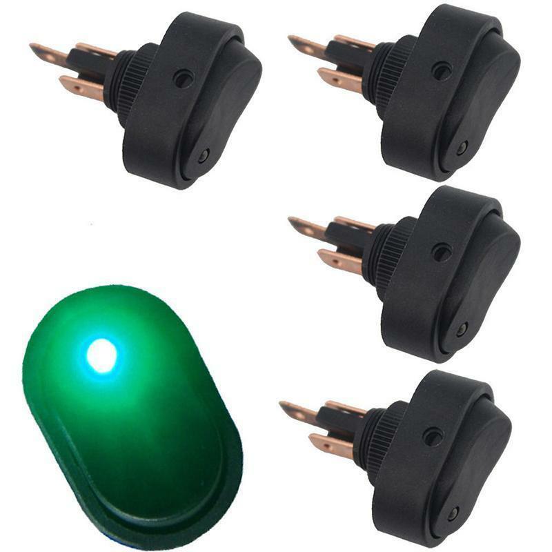 5x Yellow LED Light 12V 30A Car Boat Auto Rocker SPST Toggle ON/OFF Switch