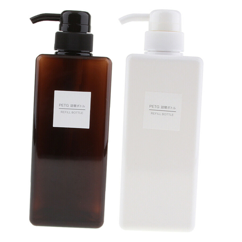 2pcs 650ml Foaming Soap Dispenser Cosmetic Containers Bottles Brown/White