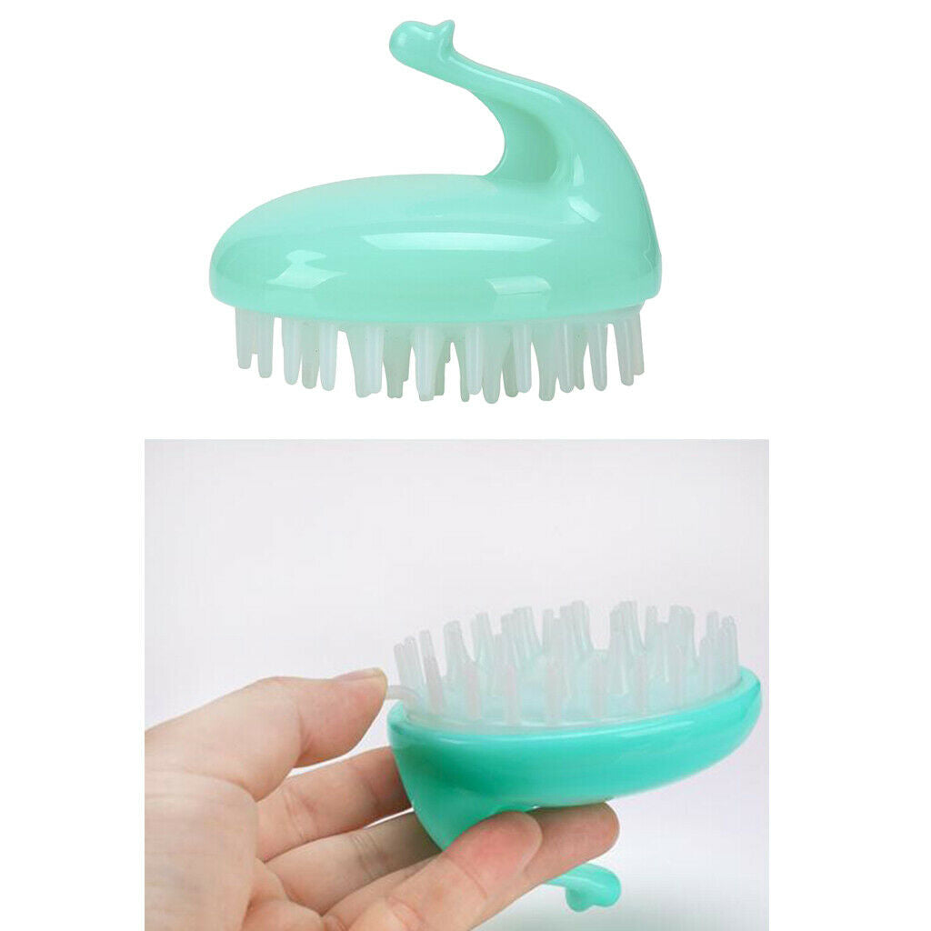 Wet and Dry Hair Head Scalp Massager Shampoo Brush for Girls Women Green