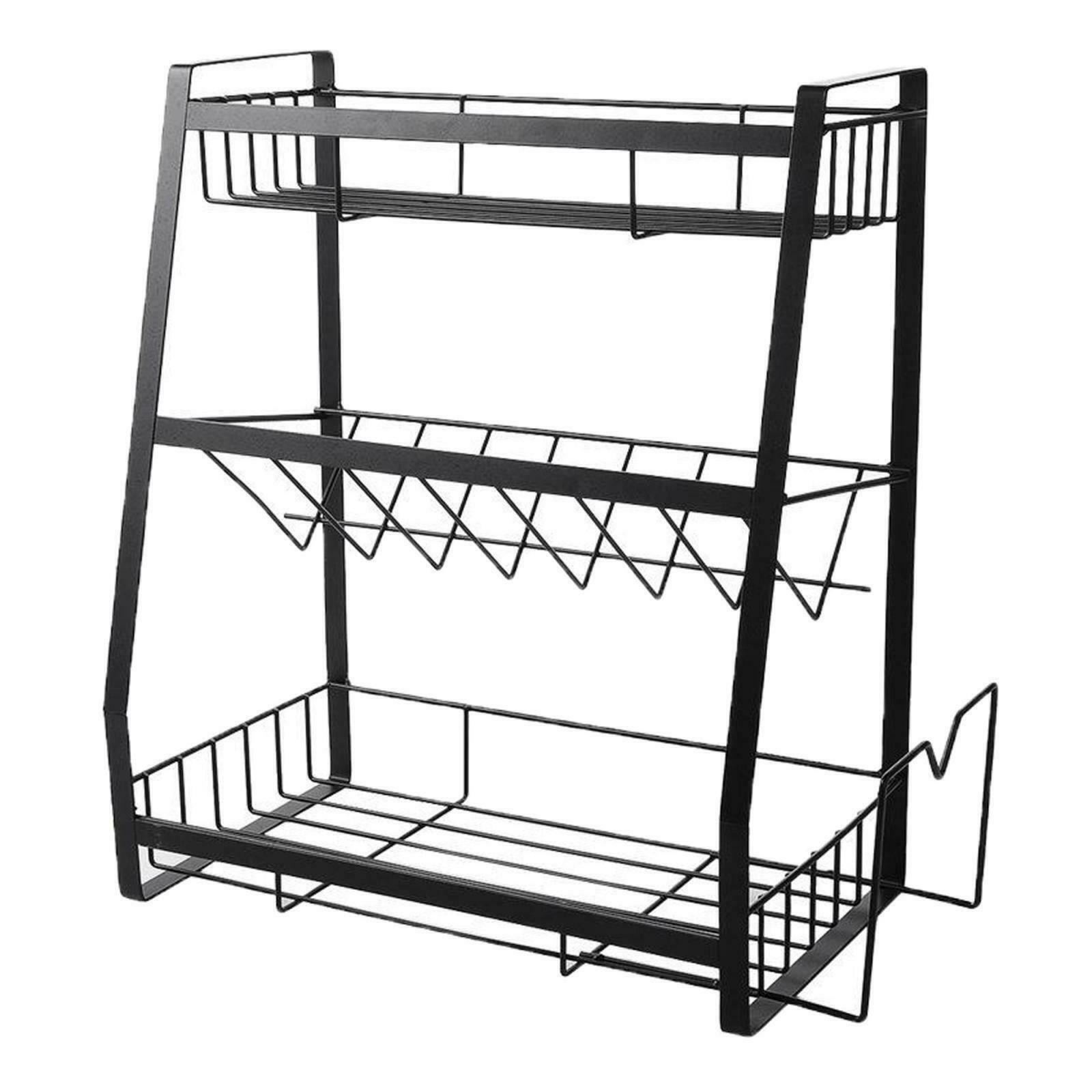3 Tier Kitchen Spice Rack Storage Organizer Seasoning Bottle Stand Shelf Holder