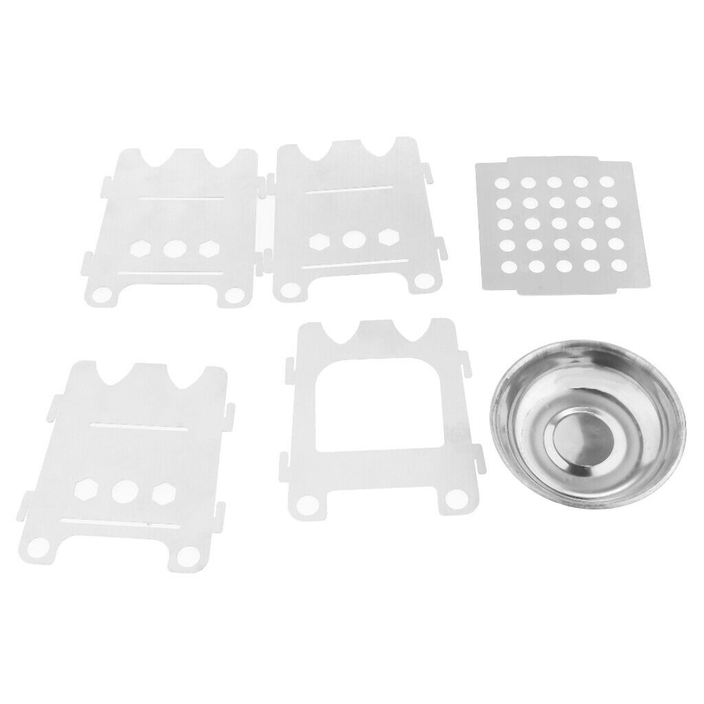 Mini Portable Camping Stove Stainless Steel Folding Wood