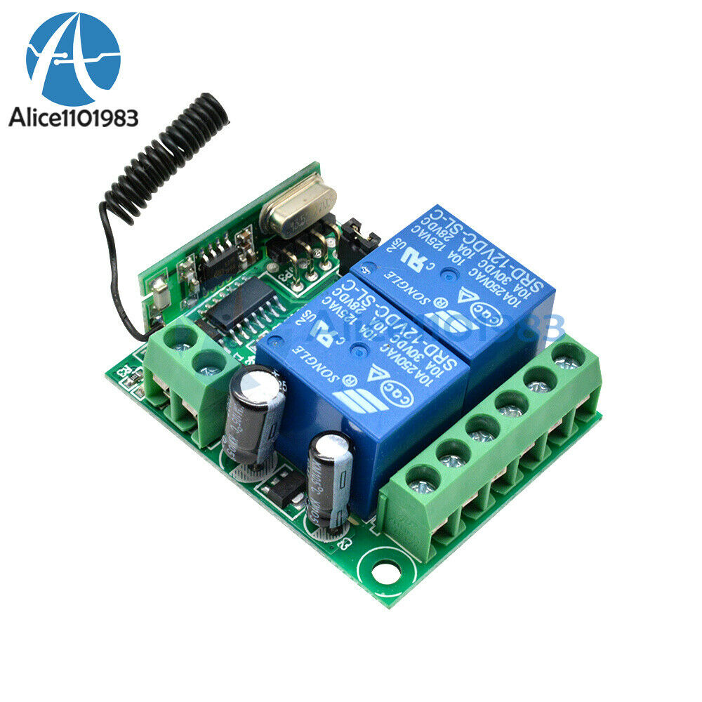 DC 12V 2CH RF Switch Transmitter + 433MHz Receiver + Protective Shell