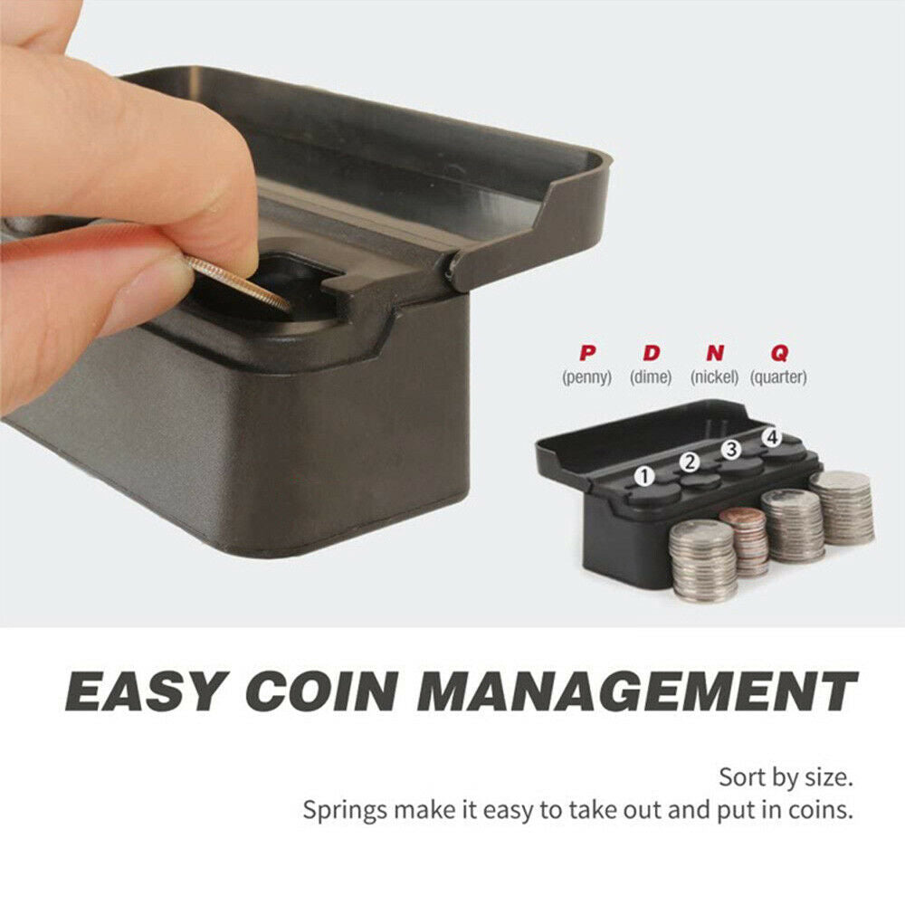 Coin Case Organizer Storage Box Money Plastic Holder Car Auto Truck Container