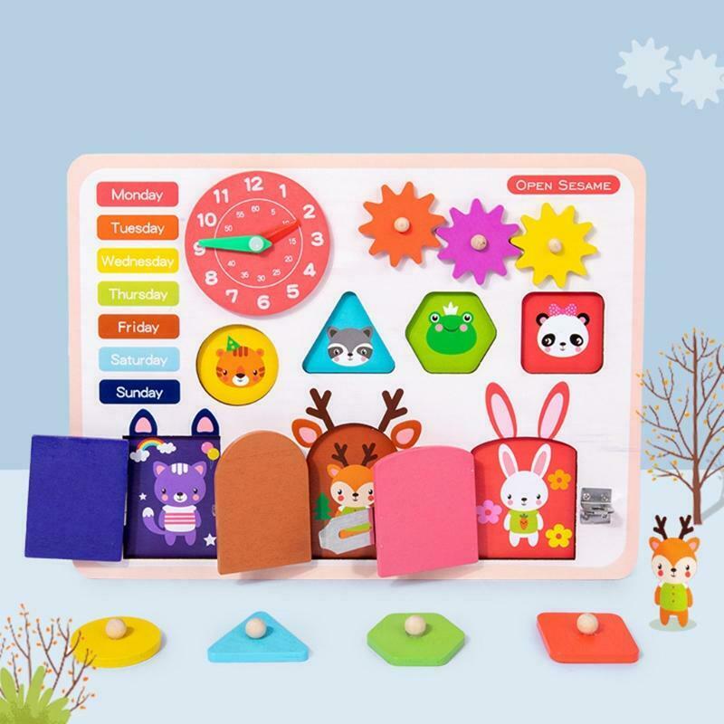 Montessori Improve Intelligence Locks&Latches Activity Board for Kids Boys