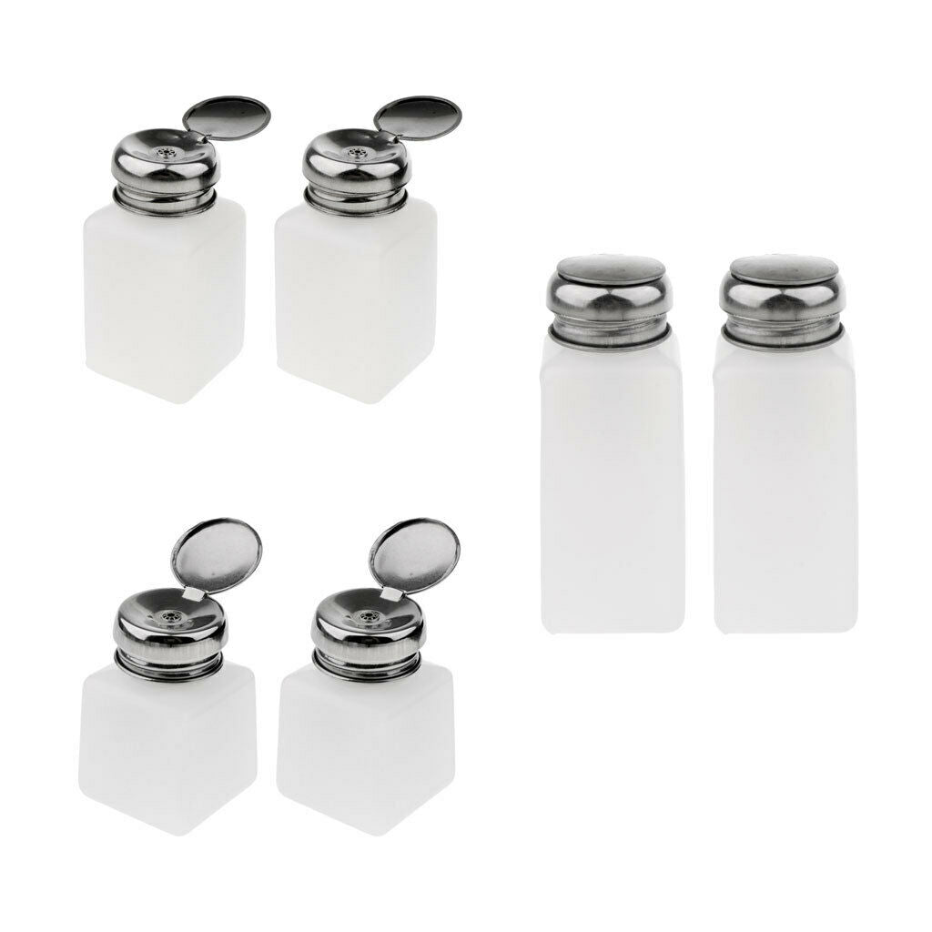 6 Pcs Nail Polish Remover Pump Dispenser Press Bottle Empty Container