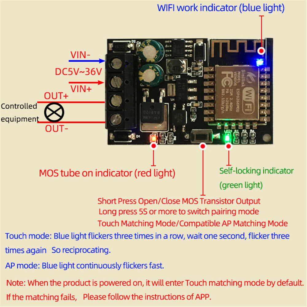 Wifi Switch Smart Home Controller Via IOS Android APP Universal Module Timer