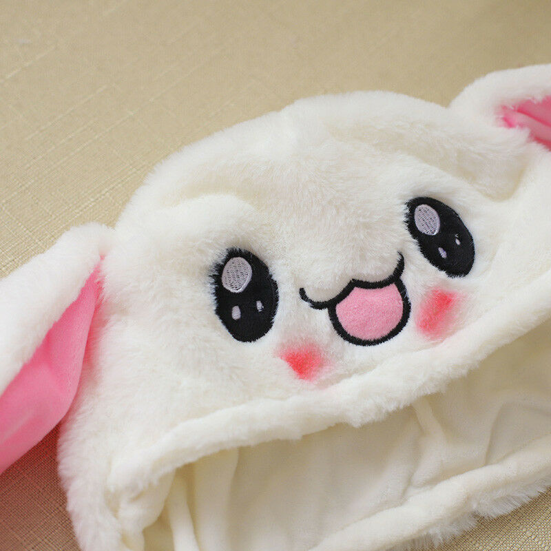 Plush Funny Animal Rabbit Hat Bunny Cap With Airbag Jumping Ear Movable Gift HN