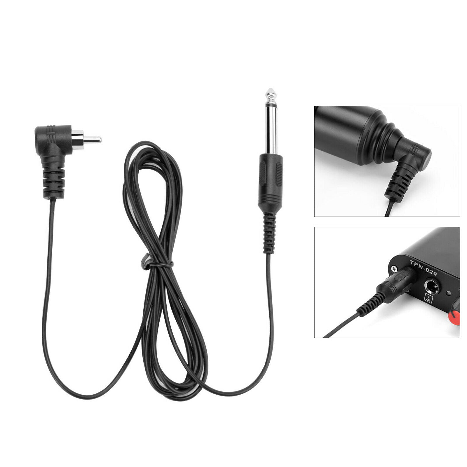 High Quality 6.3ft Tattoo Power Supply Soft Silicone RCA Clip Cord Connector for