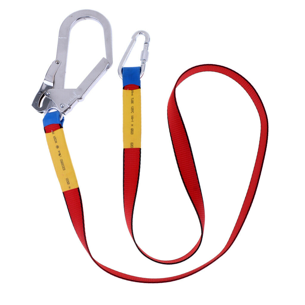 3X Outdoor Climbing Harness Belt Safety Lanyard Fall Protection with Carabiner