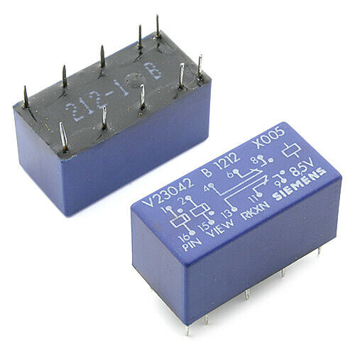 [2pcs] V23042-B1212-X005 Relay 8.5VDC 2A 2Coil 330 Ohm THT