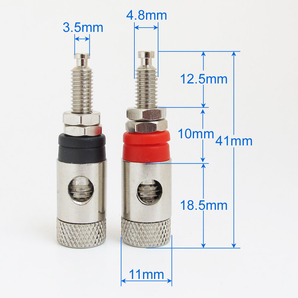 20pcs 4mm Nickel Plated Binding Post Banana Plug Amplifier Speaker Audio Socket
