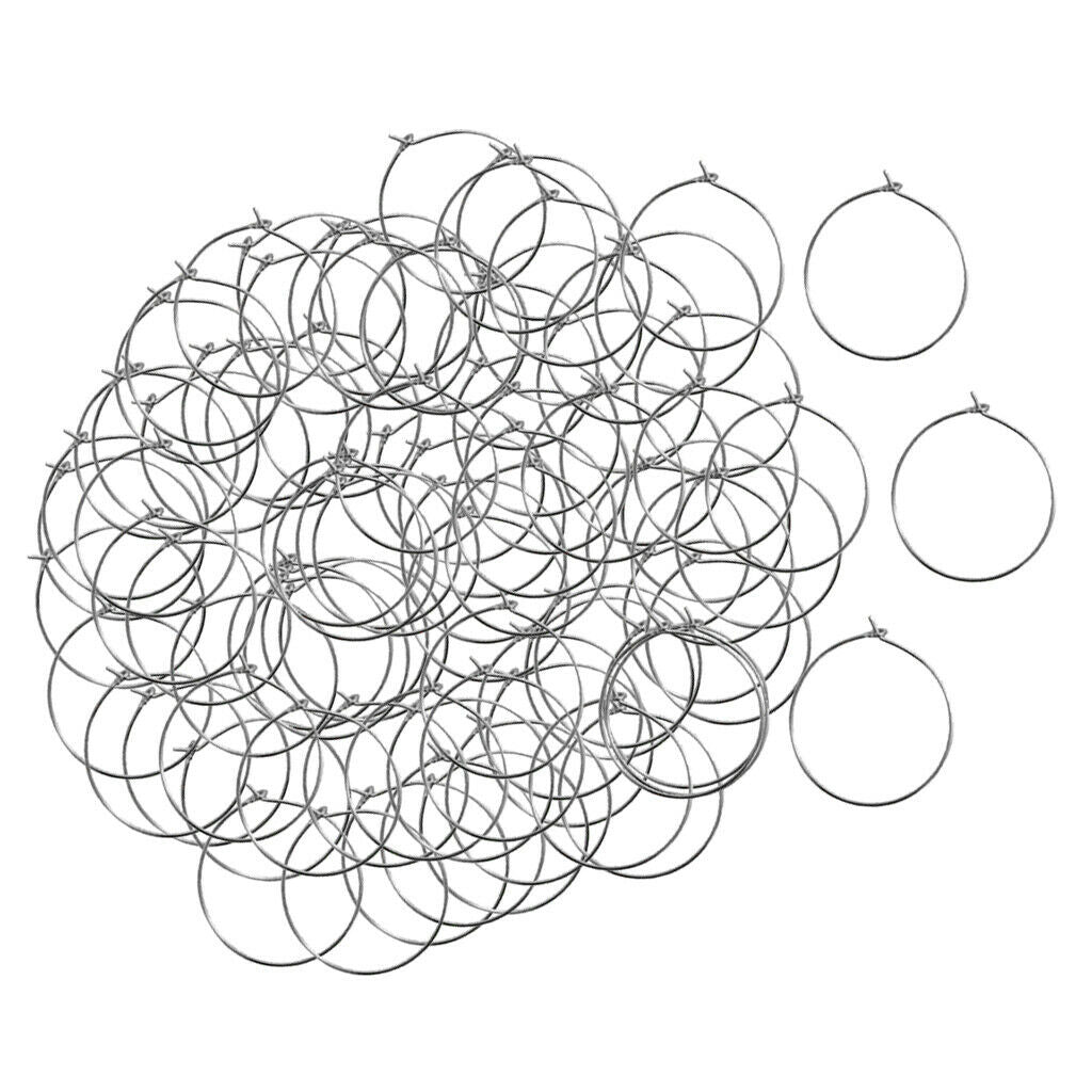 300 Pieces 30x25mm Round Hoops Rings for DIY Craft Making Wedding Festival