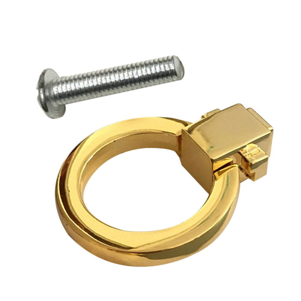 Bright Golden Color Cabinet Knob Round  Handle Furniture Hardware Metal