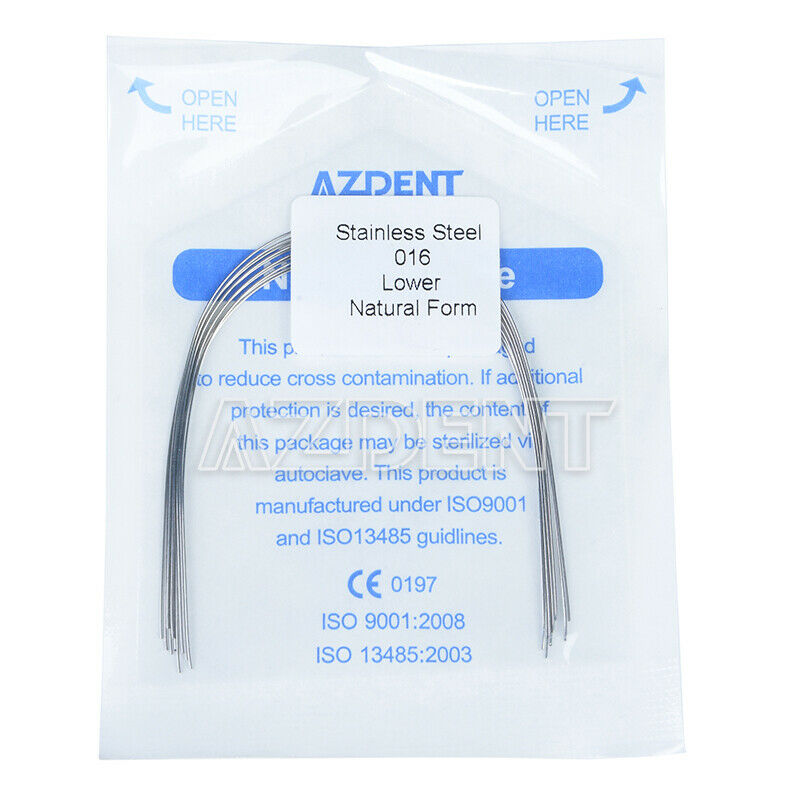 50 X Dental Ortho Arch Wire Stainless Steel Nature Form Round 016 Lower AZDENT