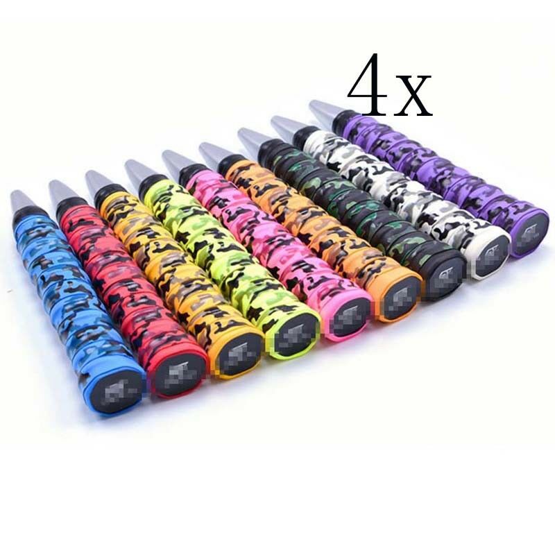 4Pcs Stretchy Anti Slip Racket Bat Roll Tennis Badminton Handle Grip Tape Camo