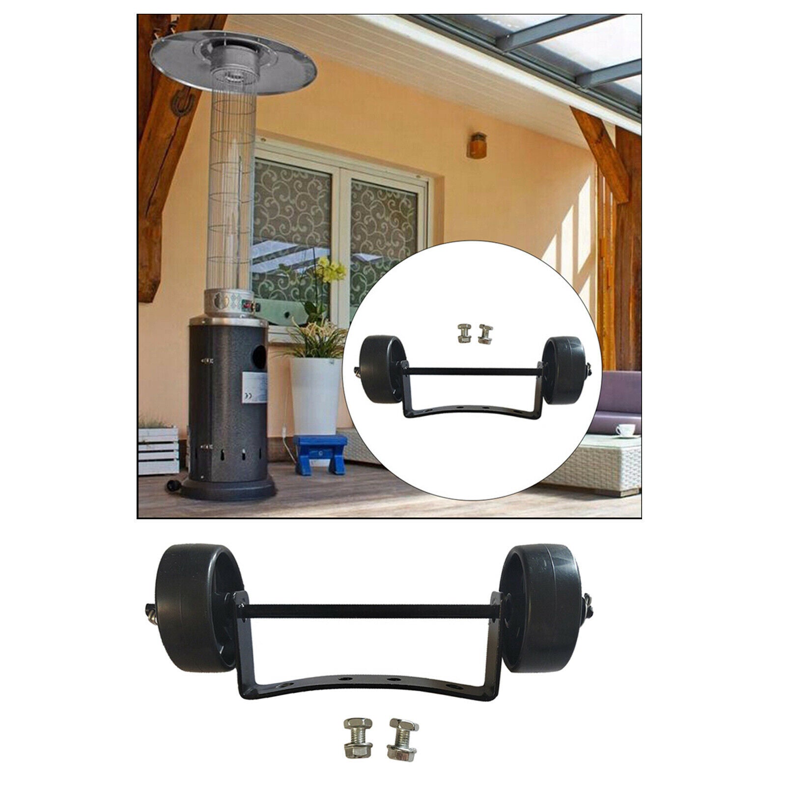 Professional Outdoor Universal Patio Heater Wheel Set Easy to Move Parts