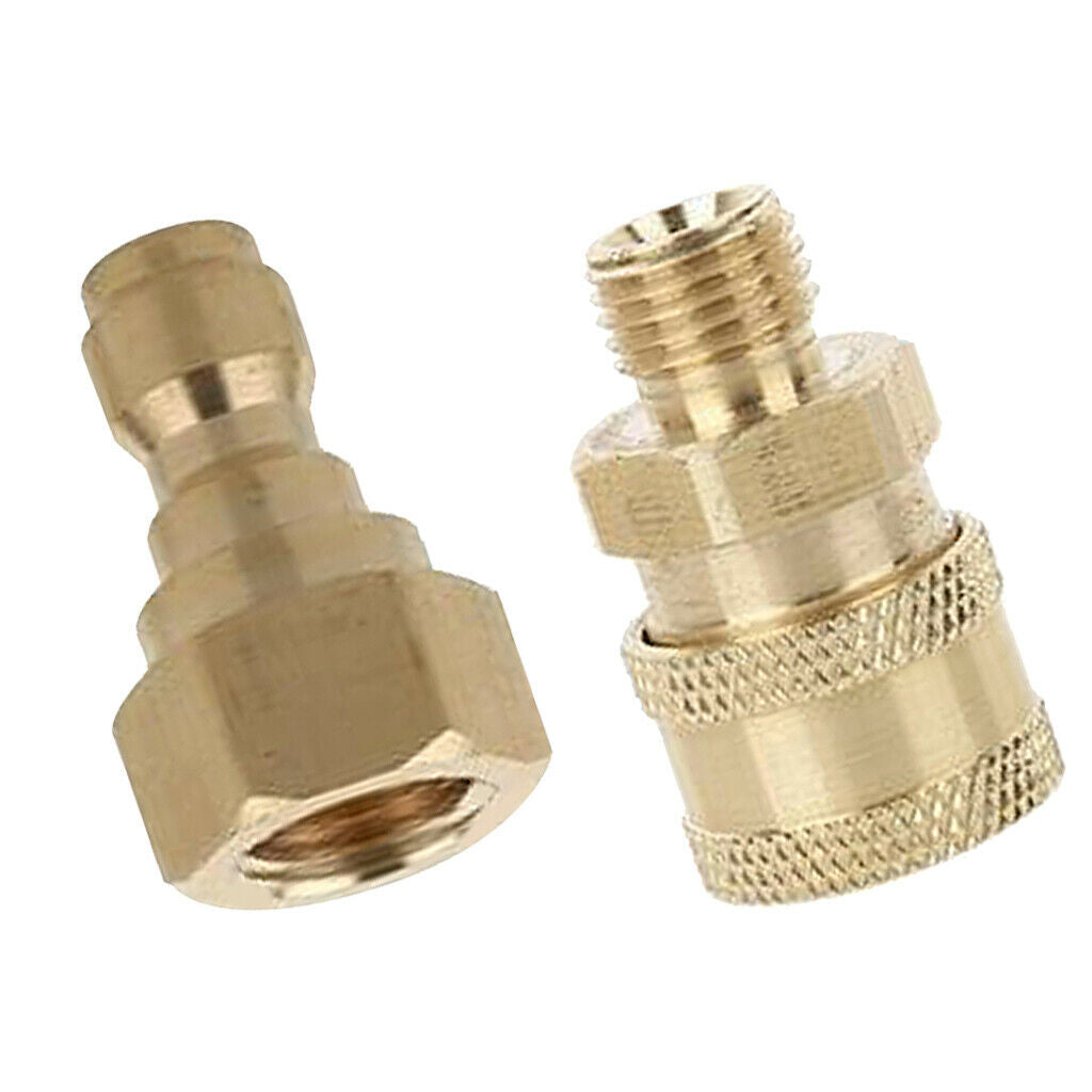 2 x Brass  Pressure Washer Hose Connector Quick Release Connectors Garden