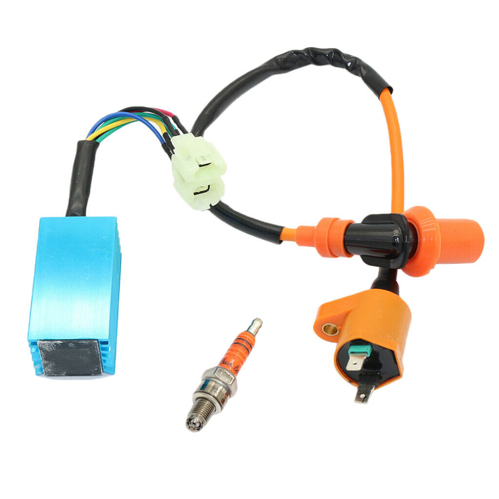 Racing Ignition Coil + CDI Box + Spark Plug for Chinese 50 125 150cc GY6 ATV
