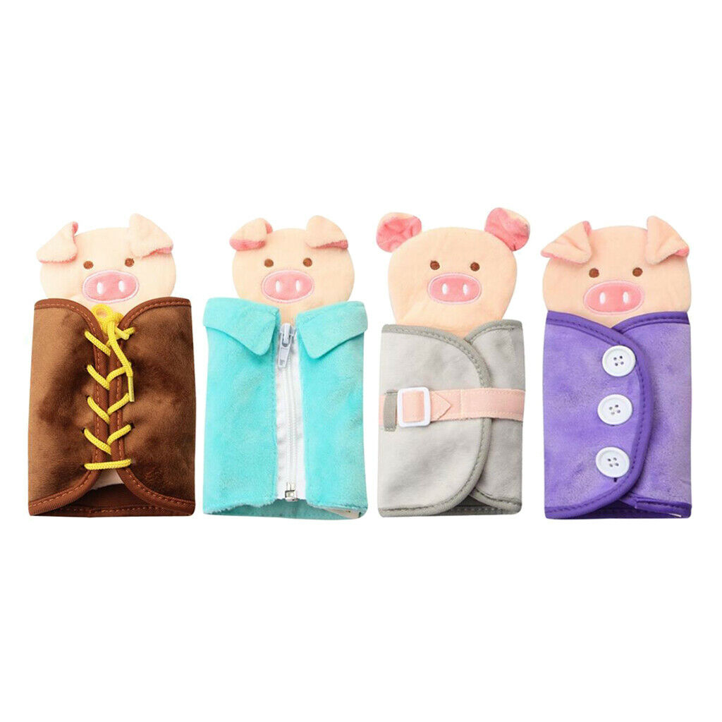 4x Learn to Dress Board Colorful Basic Life Skills Toys Early Learning Education