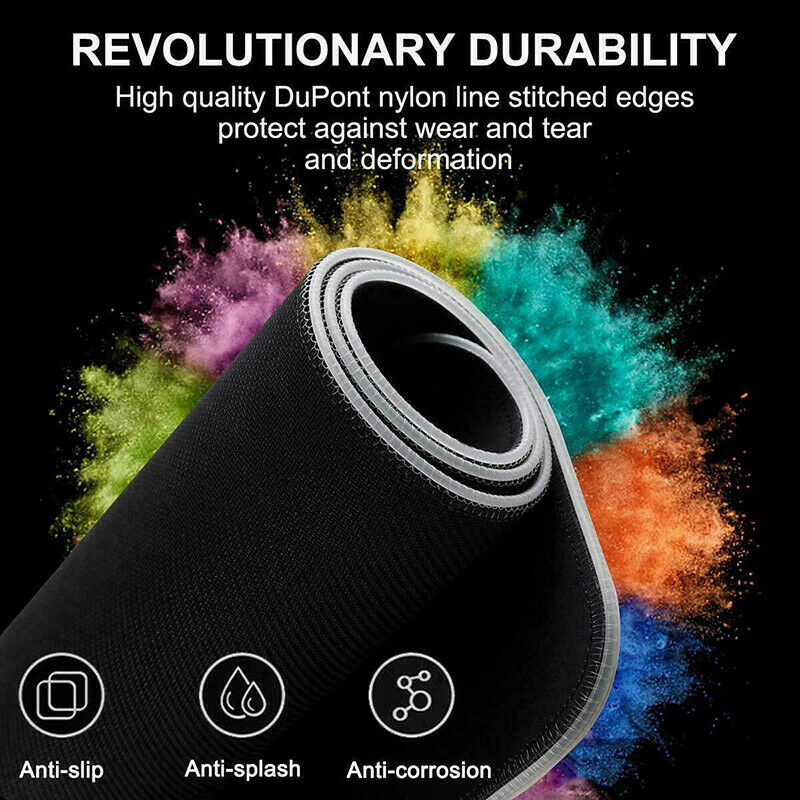 900 x 400mm Gaming LED RGB Pad Large Mousepad Anti-Slip PC Computer Desk Mat