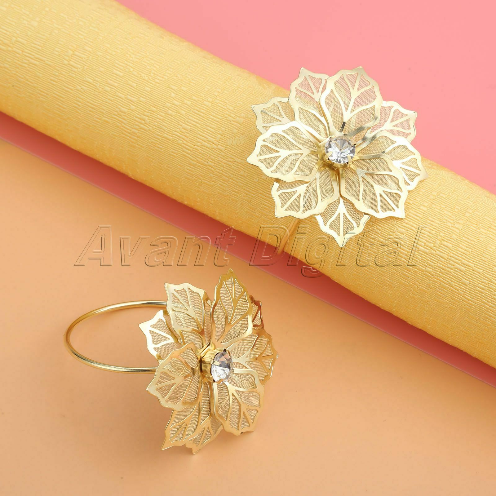 6pcs Flowers Napkin Rings Serviette Holder Dinner Party Wedding Table Decoration