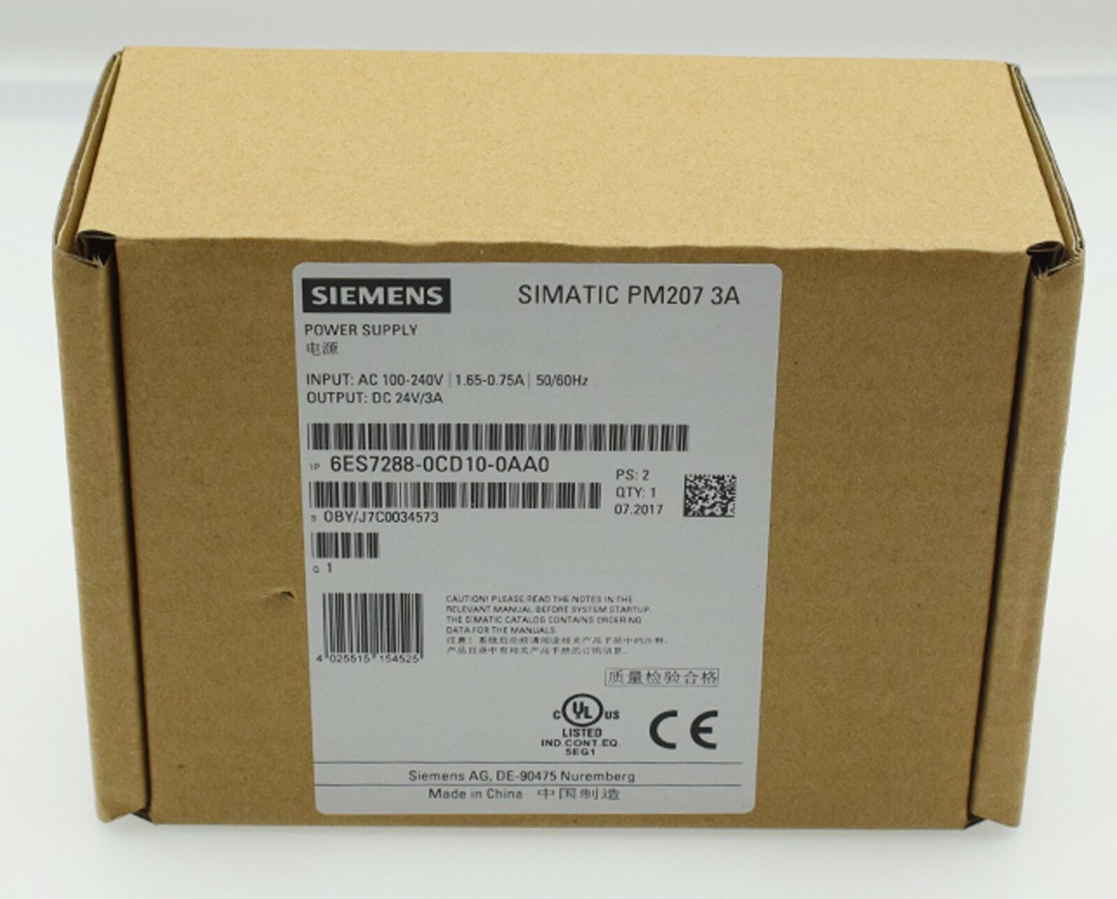 New In Box SIEMENS 6ES7288-0CD10-0AA0 AC 100-240 V switching power supply