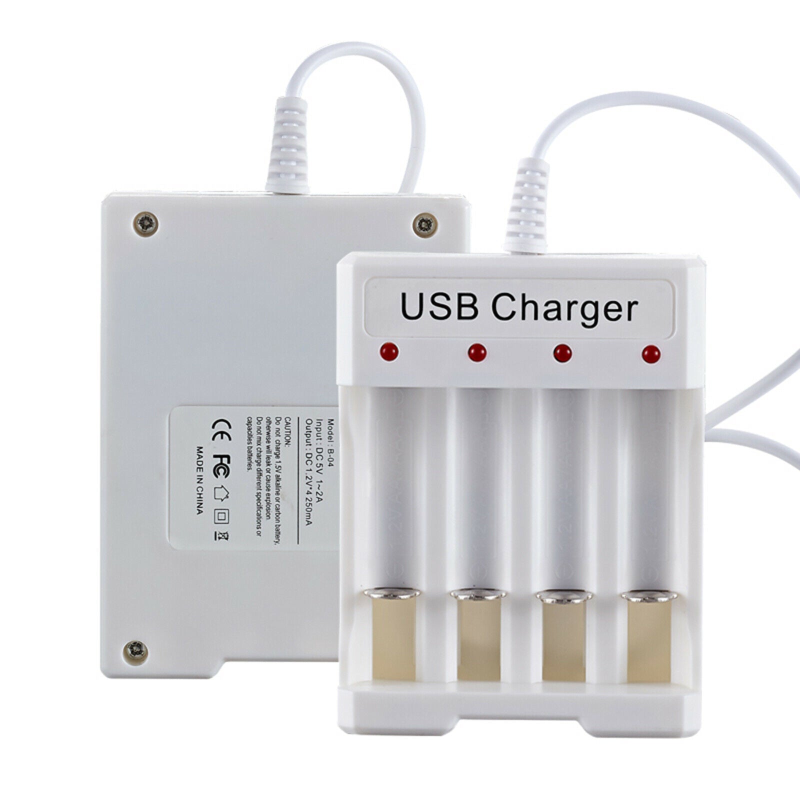 Smart Battery Charger for C D AA AAA MQ 4 Slots Rechargeable Batteries
