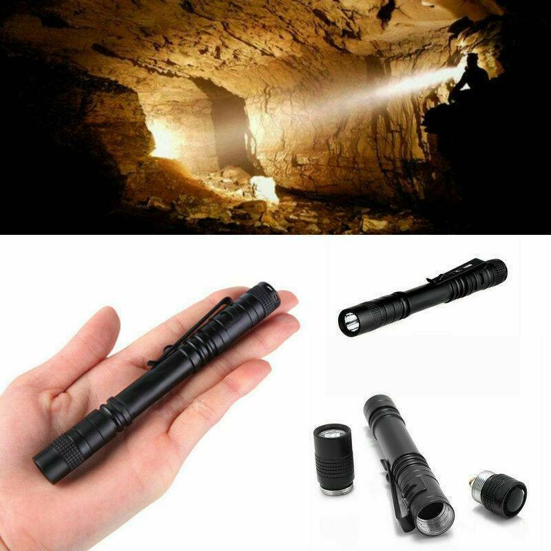5x LED Flashlight Clip Mini Light Pocket Penlight Portable Pen Torch Lamp USA