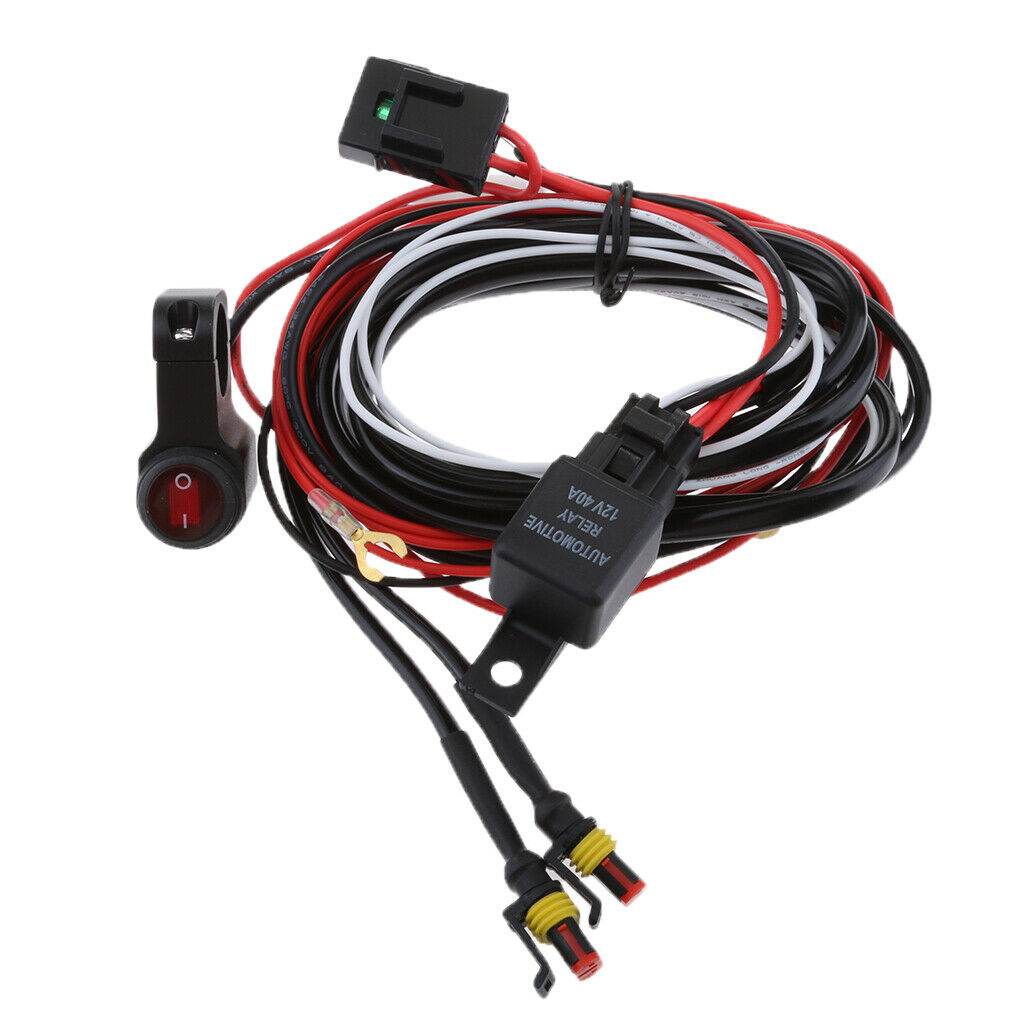 40A 12V LED Work Light Bar Wiring Harness Relay Loom Kit