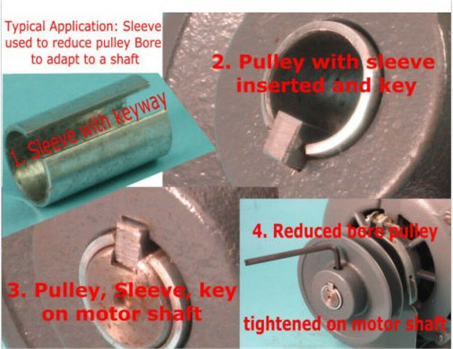 5/8"x3/4"x3" Shaft Adapter Gas Engine Pulley Bore Reducer Sleeve Bushing Sheave