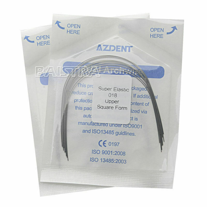 50 X Dental Orthodontic Arch Wires Super Elastic Niti Square Round 018 Upper AZ