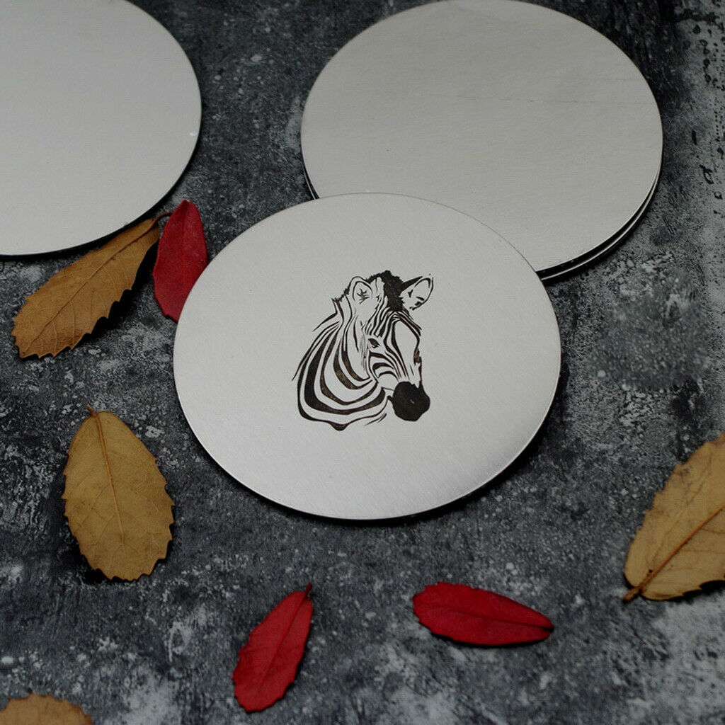 Stainless Steel Round Coaster Cup Mat Pad Placemat Drink Glass Mat Elk