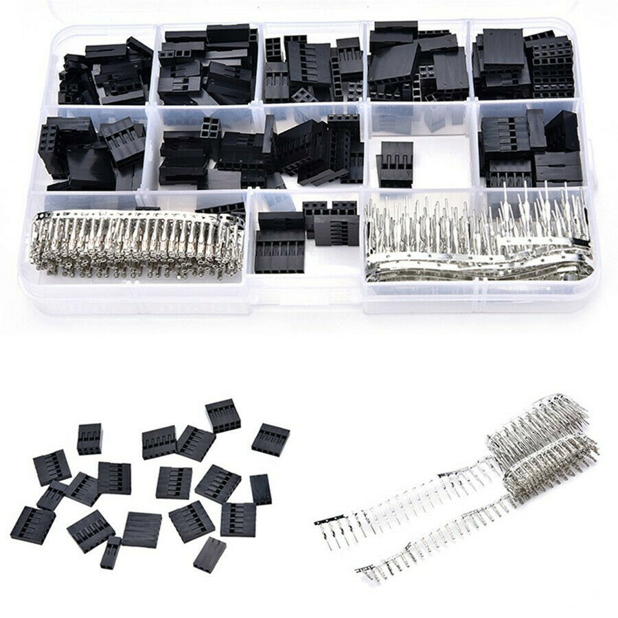 610Pcs 2.54mm Wire Jumper Housing Pin Connector & SN01BM Terminal Crimping Tool
