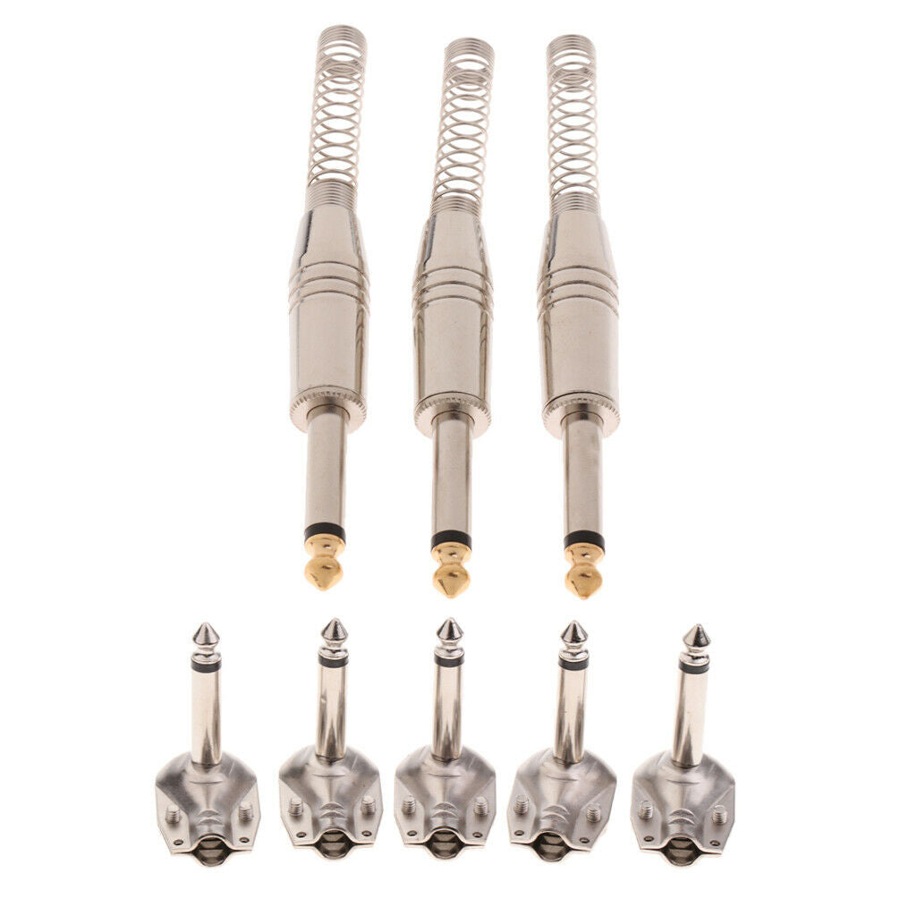 8pcs  6.35mm Guitar Amplifier Microphone Male Connector Plug